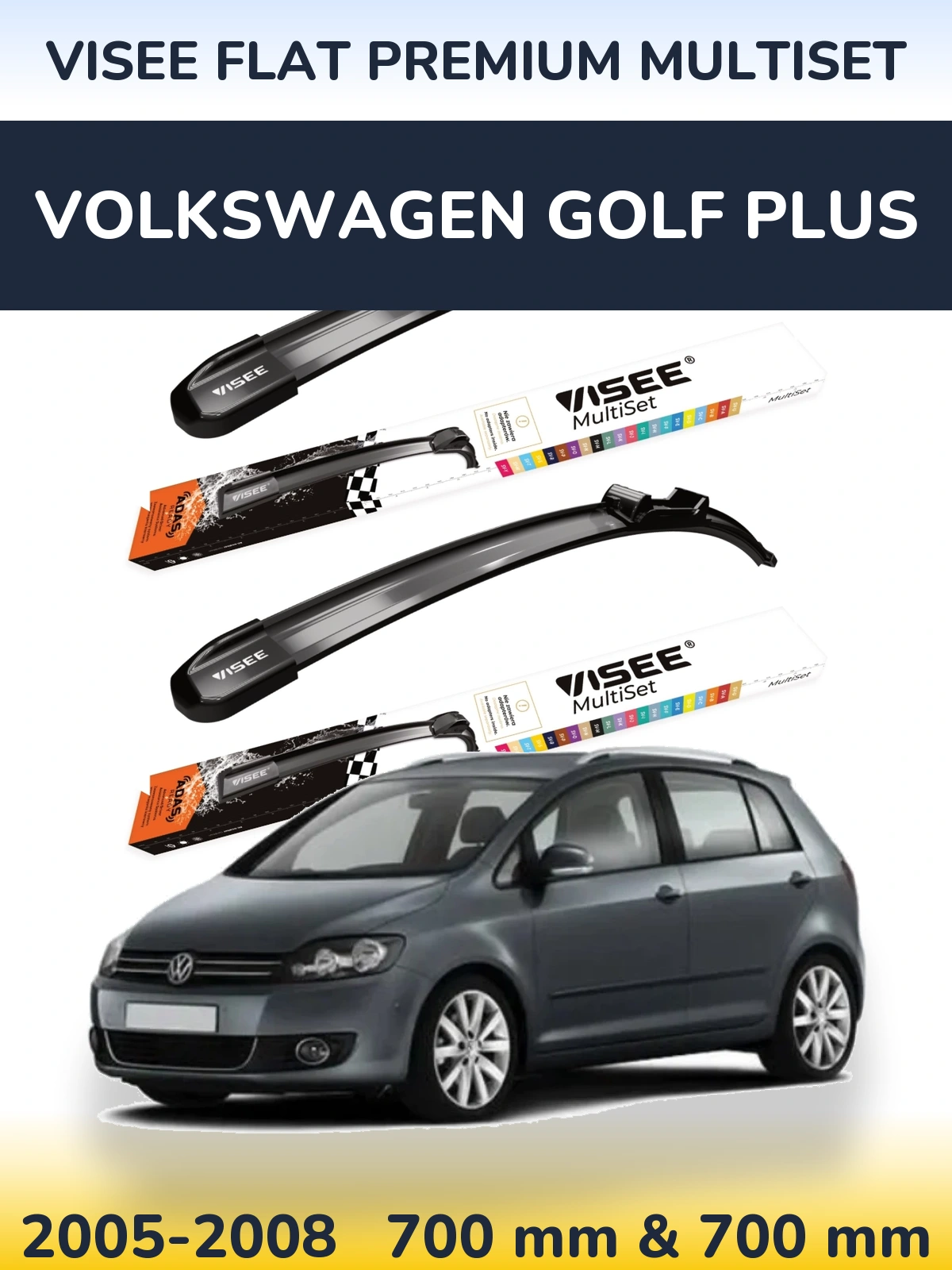 Torkarblad VISEE FLAT PREMIUM MultiSet för Volkswagen Golf Plus