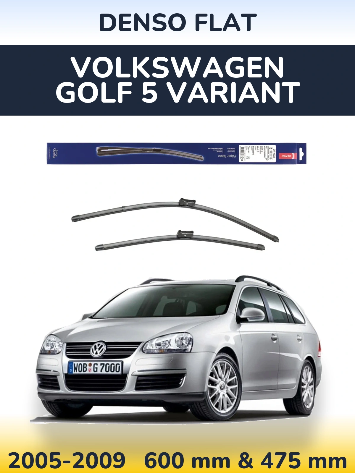 Torkarblad Denso Flat för Volkswagen Golf 5 Variant