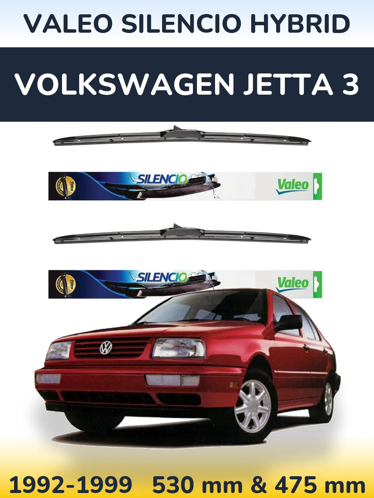 Torkarblad Valeo Silencio Hybrid för Volkswagen Jetta 3