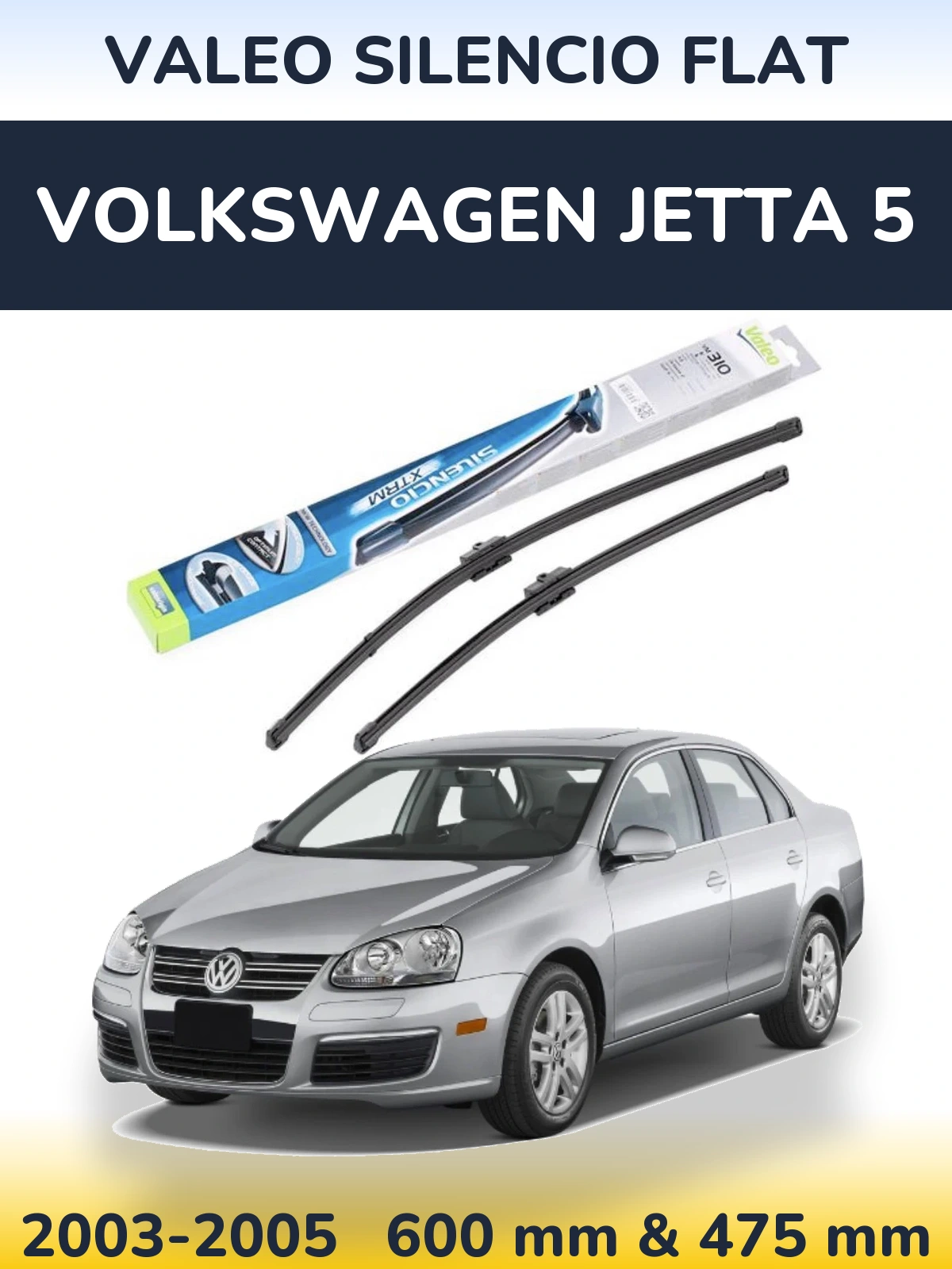 Torkarblad Valeo Silencio Flat för Volkswagen Jetta 5