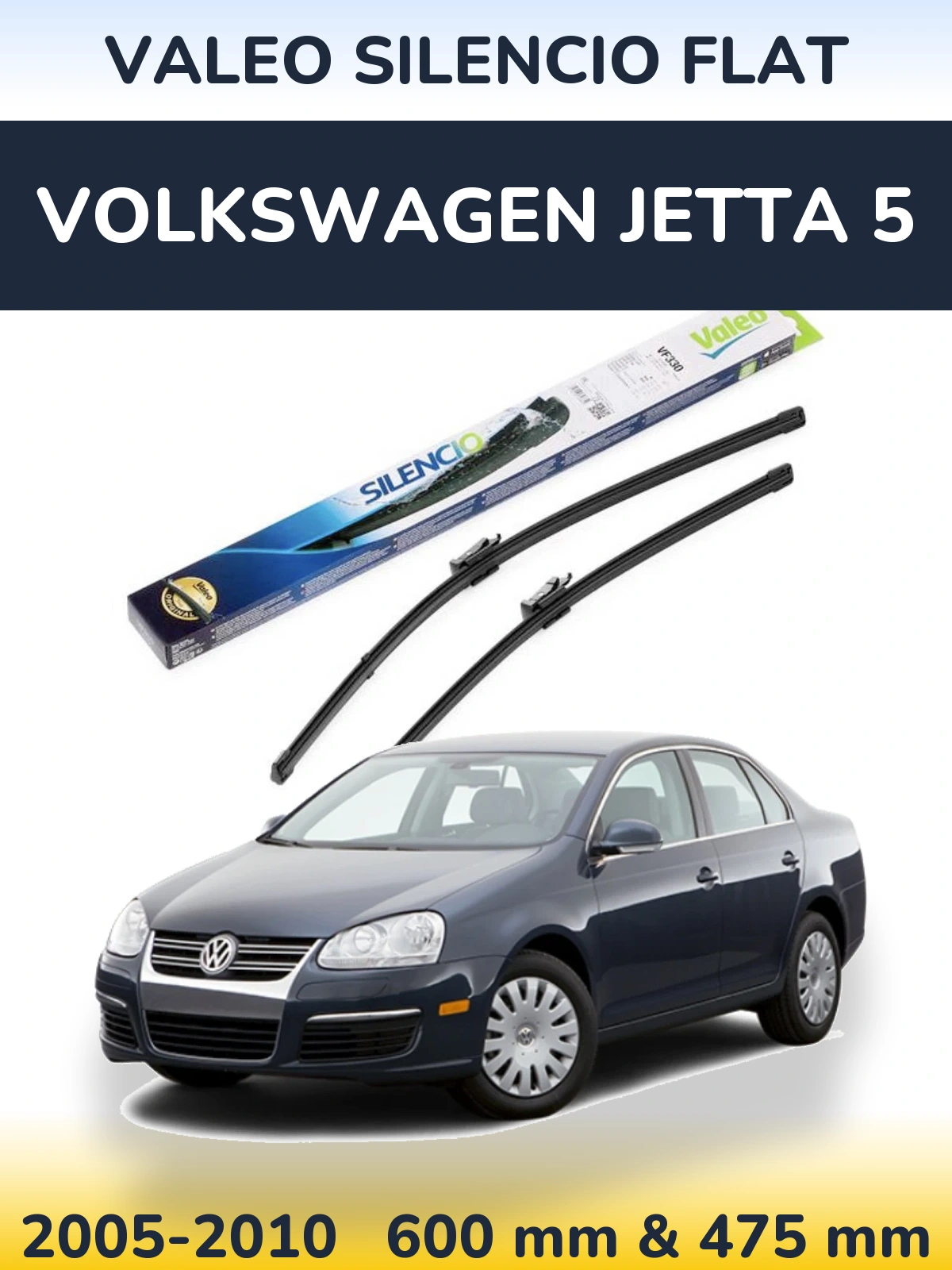 Torkarblad Valeo Silencio Flat för Volkswagen Jetta 5