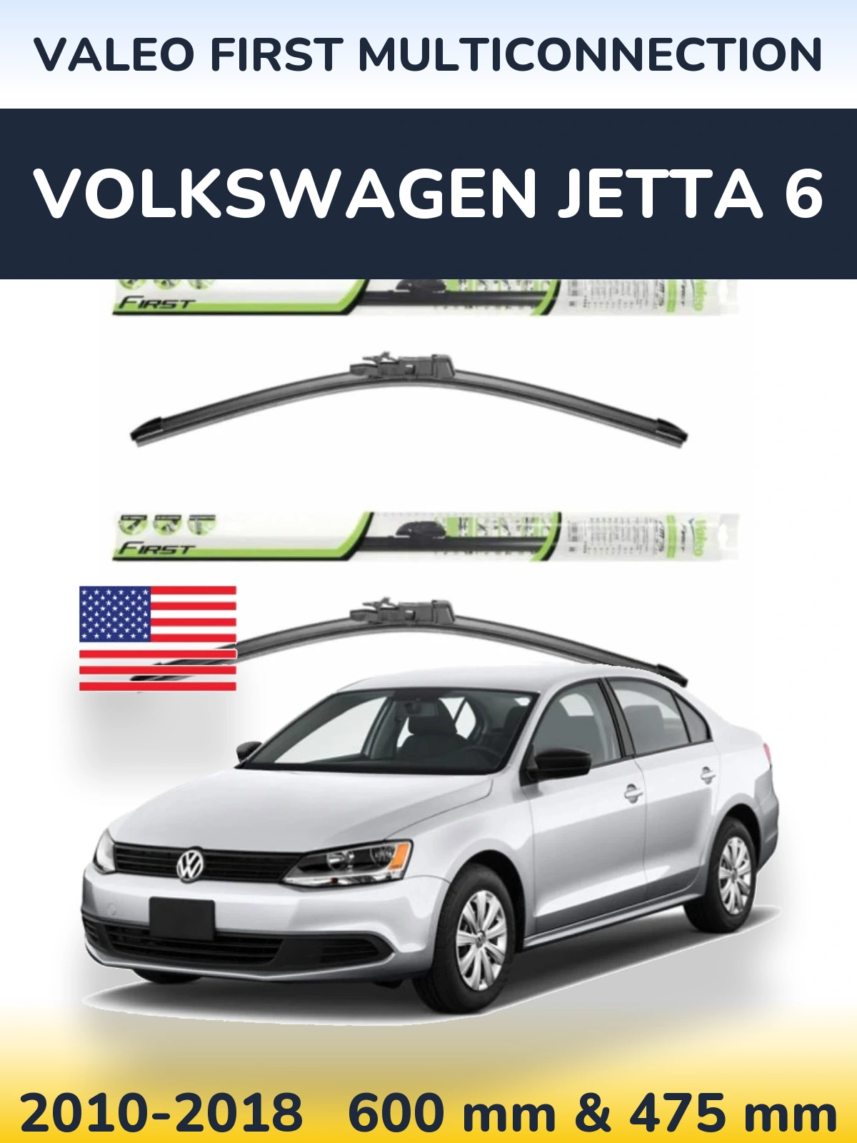 Torkarblad Valeo First MultiConnection för Volkswagen Jetta 6