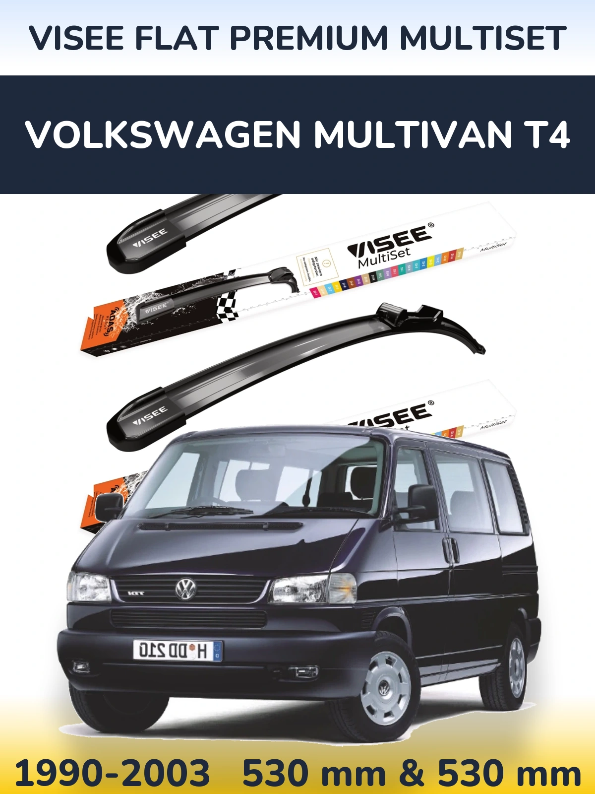 Torkarblad VISEE FLAT PREMIUM MultiSet för Volkswagen Multivan T4
