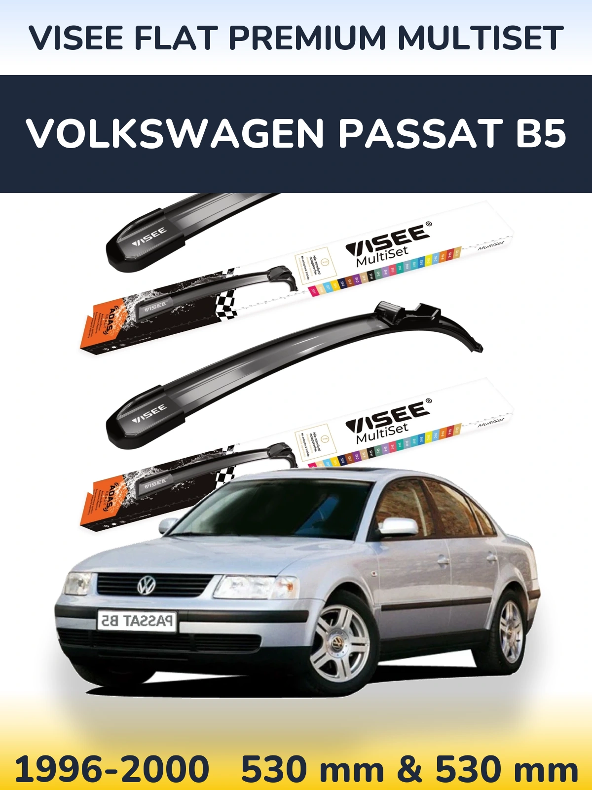 Torkarblad VISEE FLAT PREMIUM MultiSet för Volkswagen Passat B5