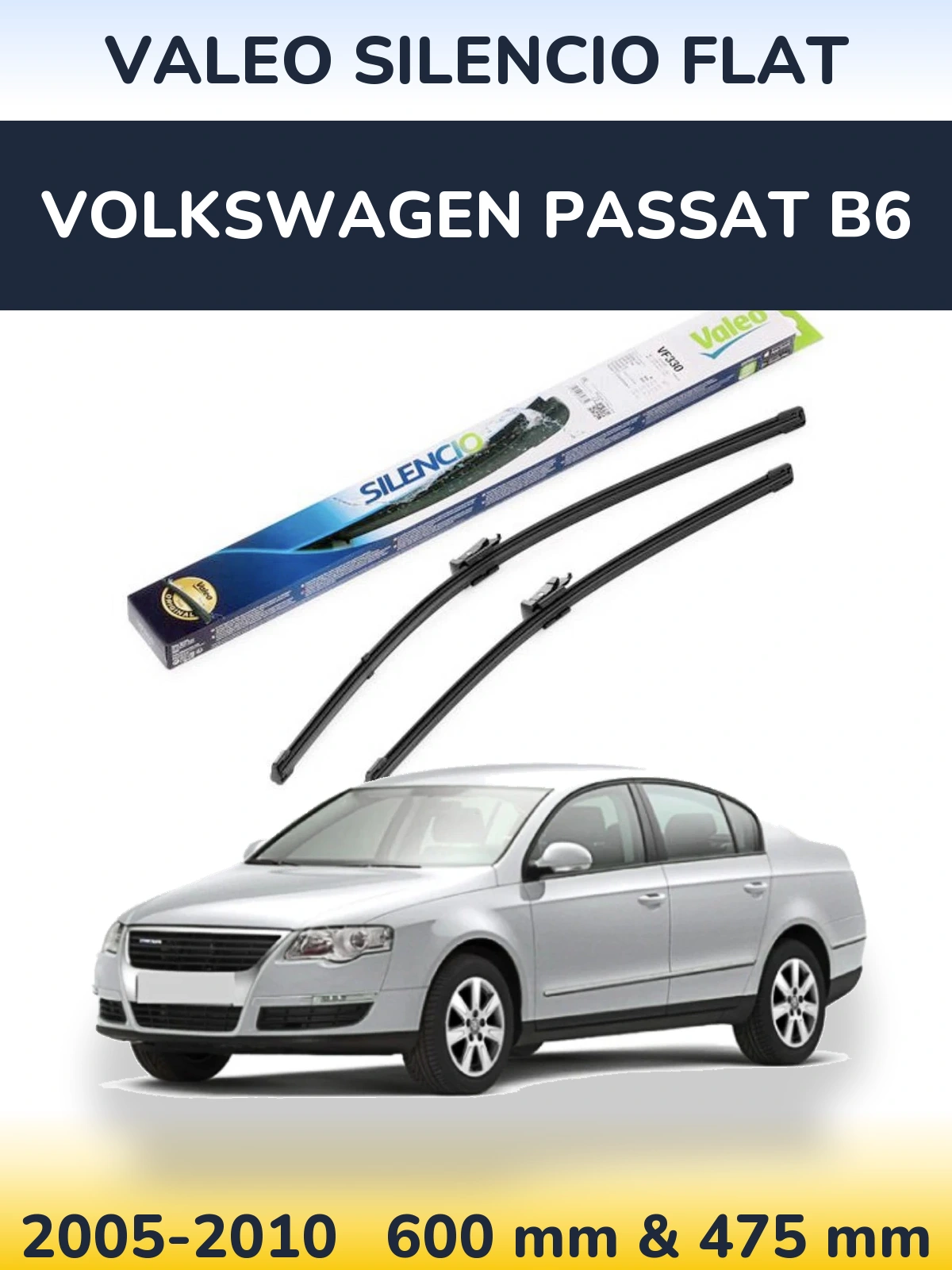 Torkarblad Valeo Silencio Flat för Volkswagen Passat B6