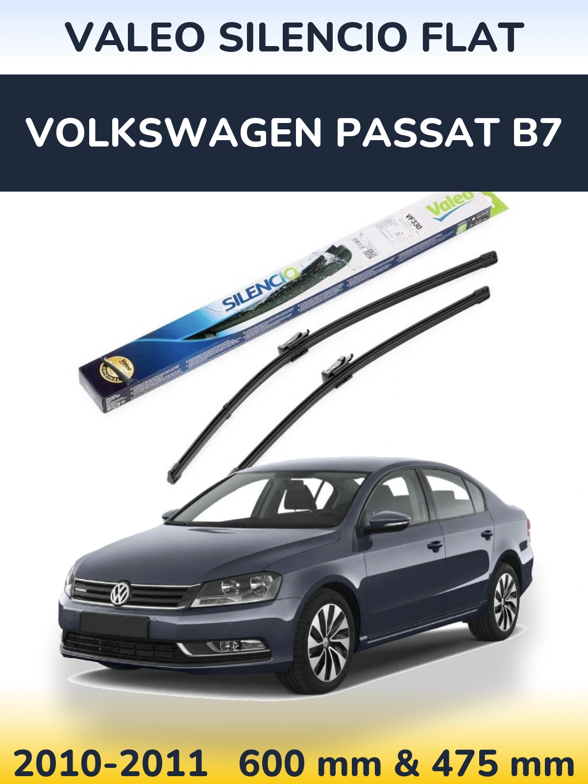 Torkarblad Valeo Silencio Flat för Volkswagen Passat B7