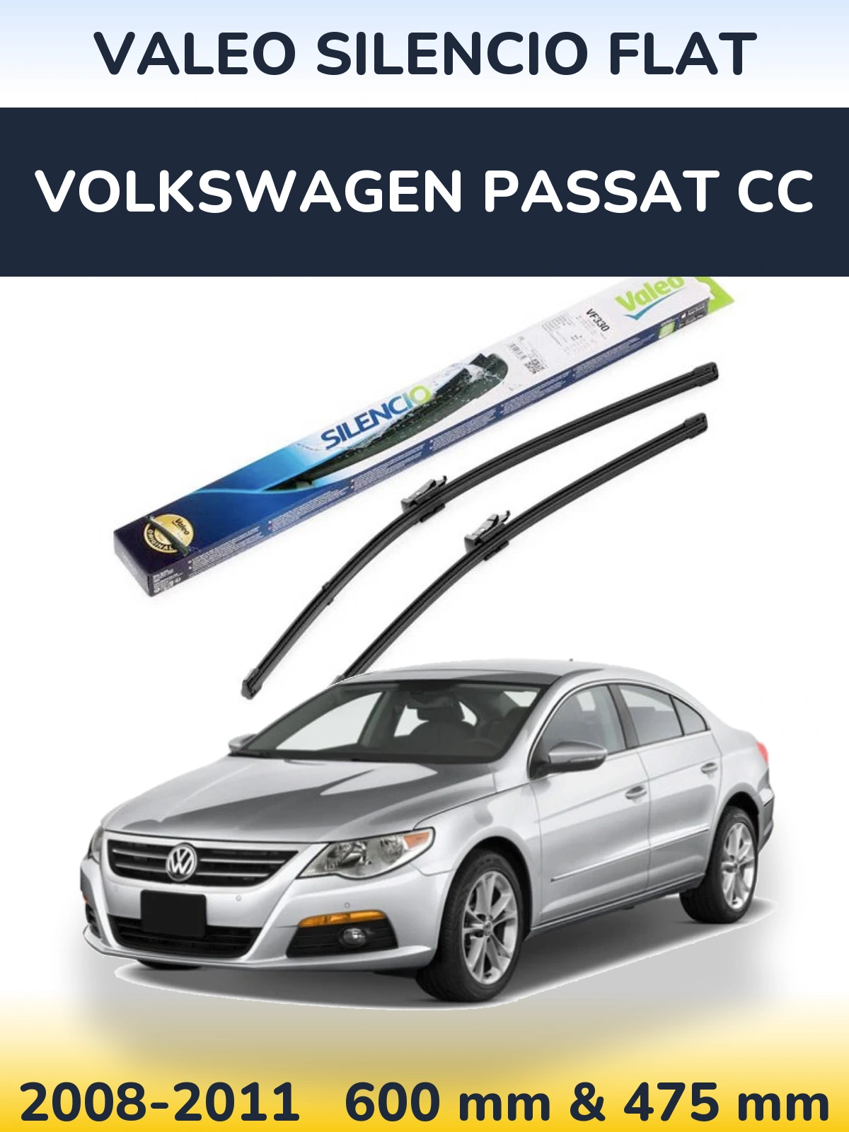 Torkarblad Valeo Silencio Flat för Volkswagen Passat CC