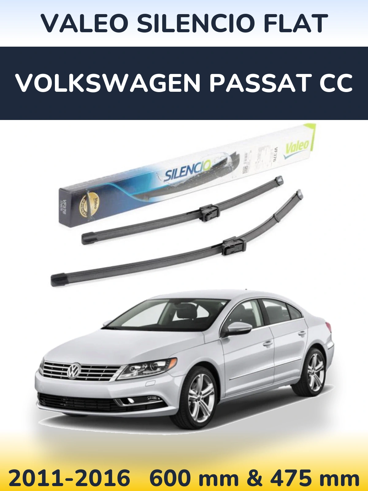 Torkarblad Valeo Silencio Flat för Volkswagen Passat CC