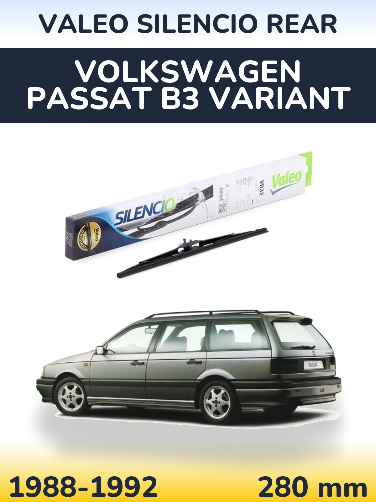 Torkarblad Valeo Silencio Rear för Volkswagen Passat B3 Variant