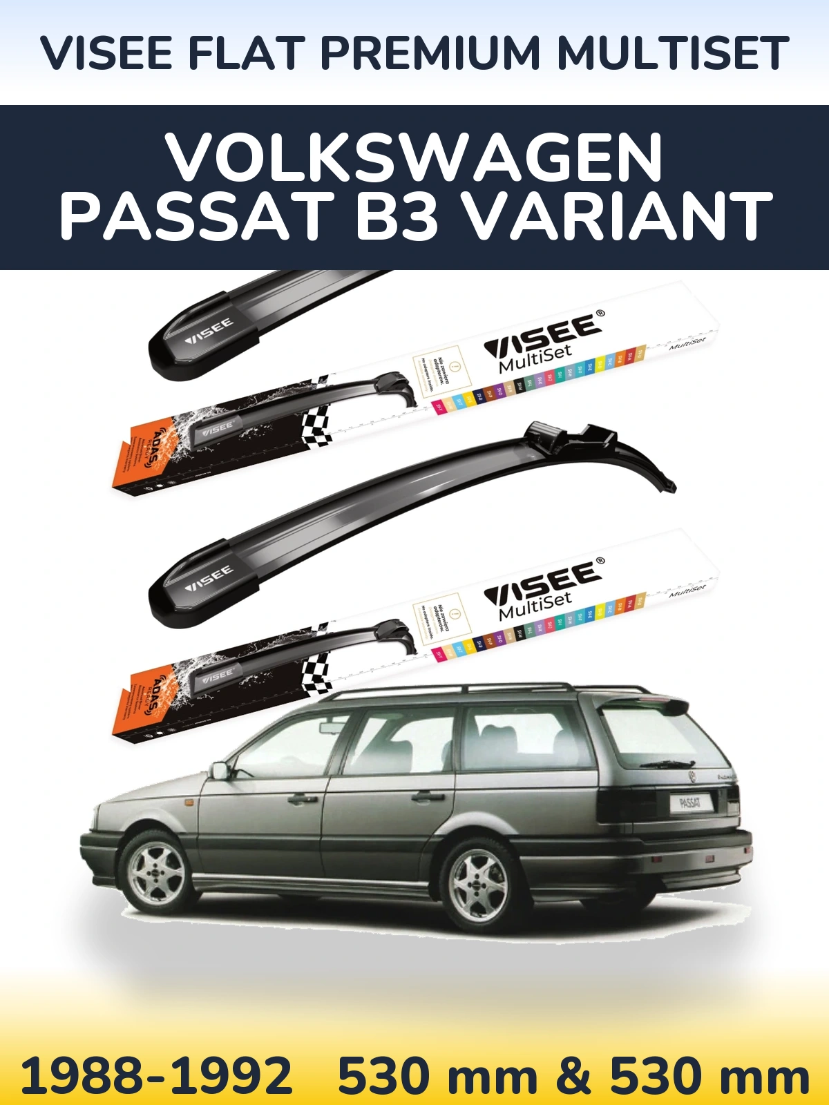 Torkarblad VISEE FLAT PREMIUM MultiSet för Volkswagen Passat B3 Variant