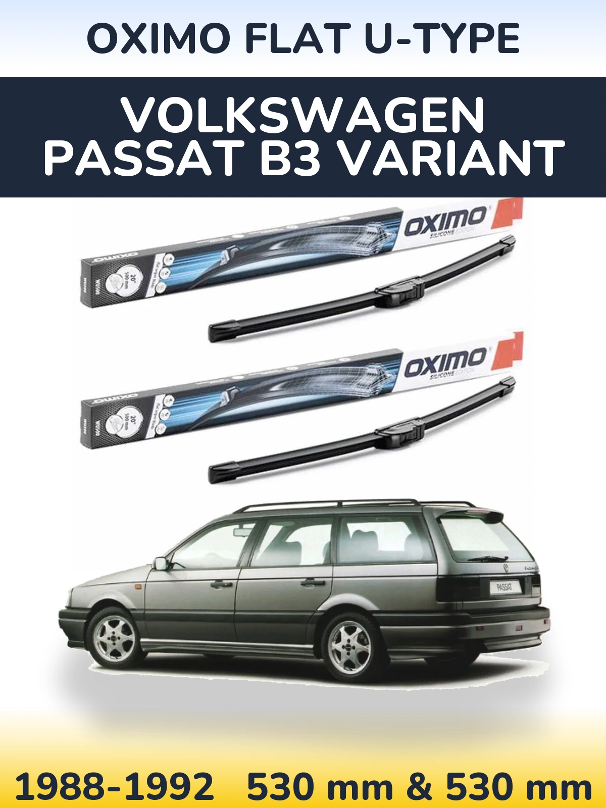 Torkarblad Oximo Flat U-type för Volkswagen Passat B3 Variant