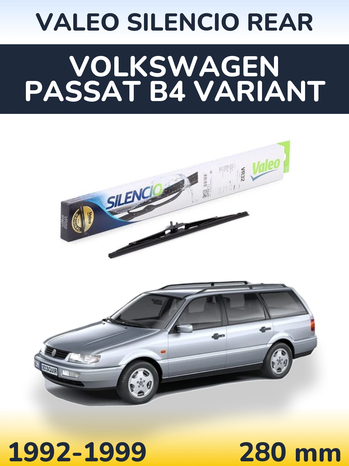 Torkarblad Valeo Silencio Rear för Volkswagen Passat B4 Variant