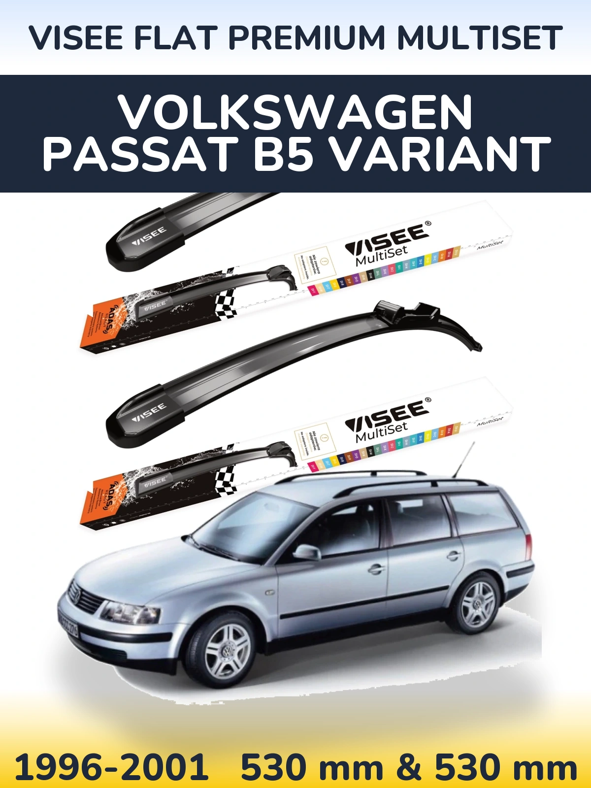Torkarblad VISEE FLAT PREMIUM MultiSet för Volkswagen Passat B5 Variant