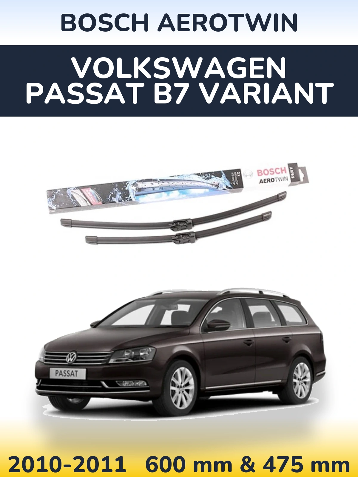 Torkarblad BOSCH AeroTwin för Volkswagen Passat B7 Variant