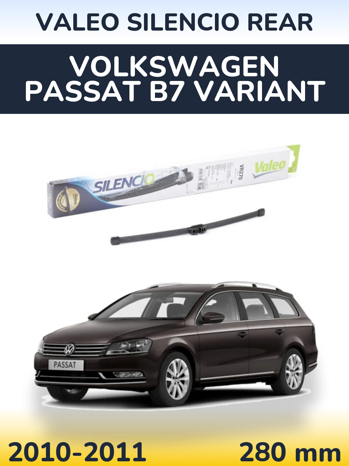 Torkarblad Valeo Silencio Rear för Volkswagen Passat B7 Variant