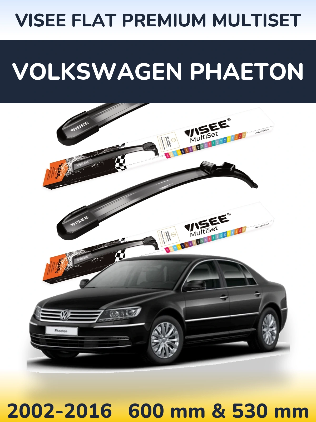 Torkarblad VISEE FLAT PREMIUM MultiSet för Volkswagen Phaeton