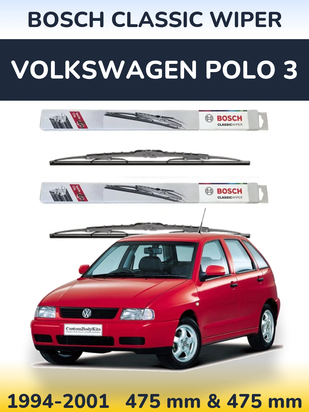 Torkarblad BOSCH Classic Wiper för Volkswagen Polo 3
