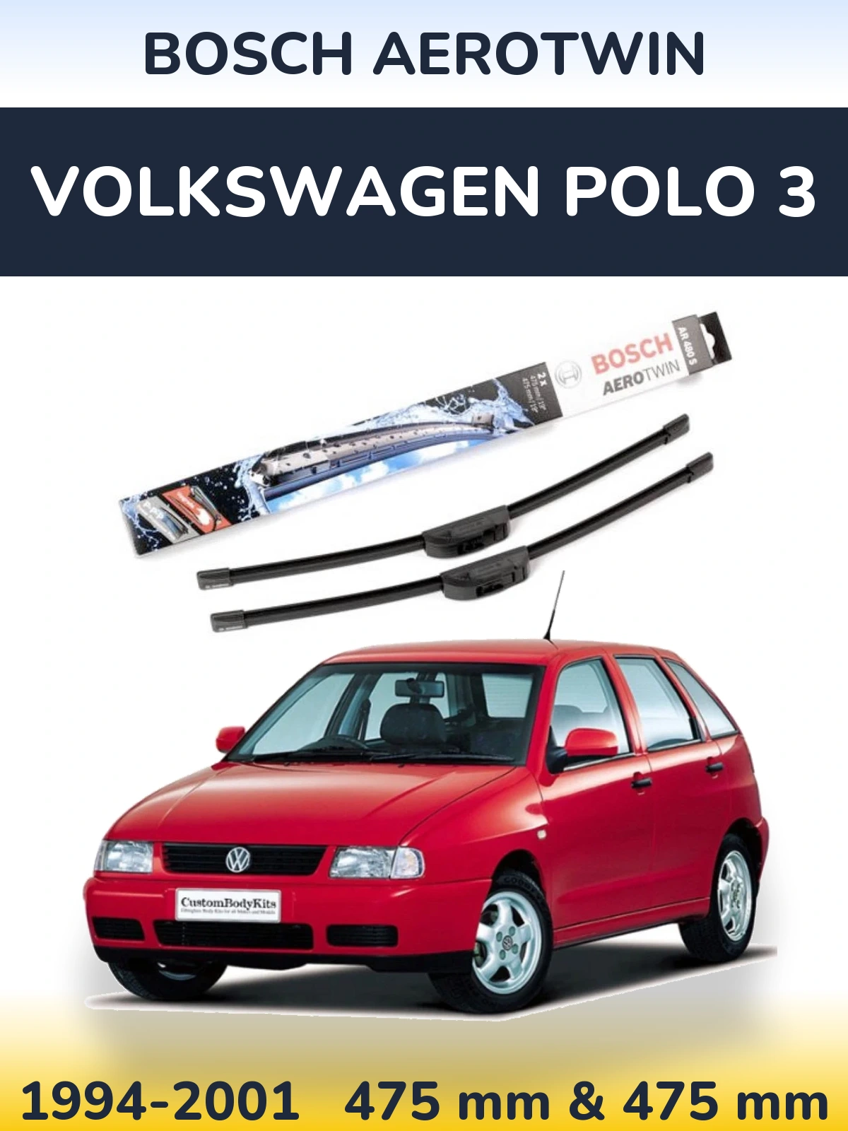 Torkarblad BOSCH AeroTwin för Volkswagen Polo 3