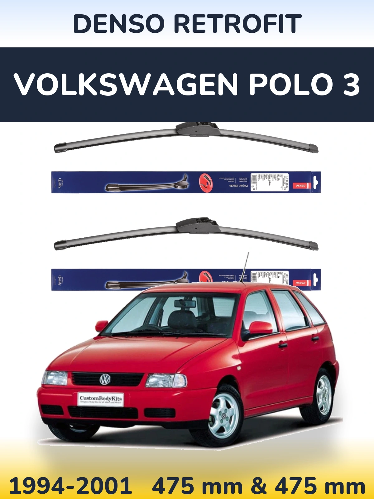 Torkarblad Denso Retrofit för Volkswagen Polo 3