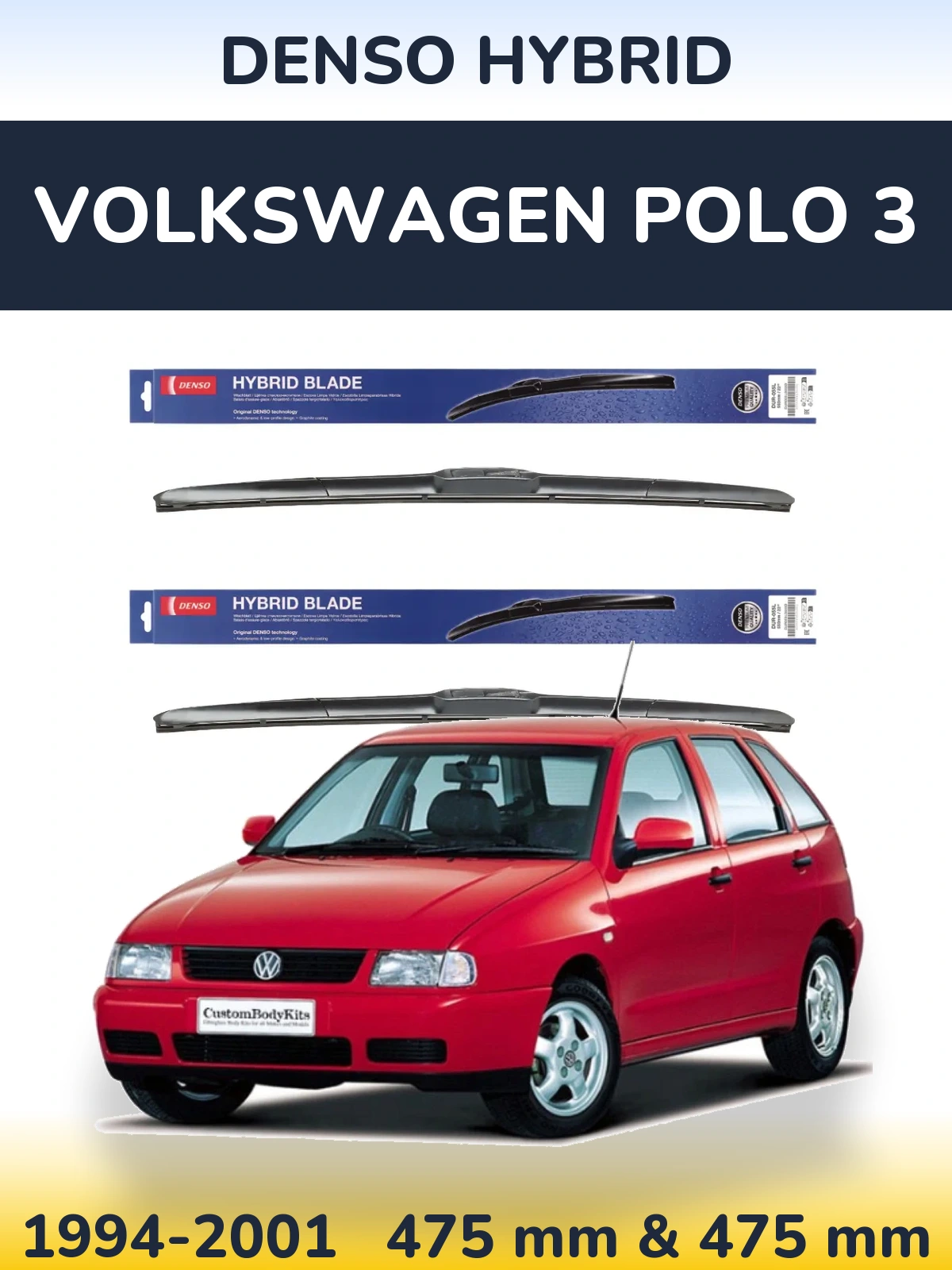 Torkarblad Denso Hybrid för Volkswagen Polo 3