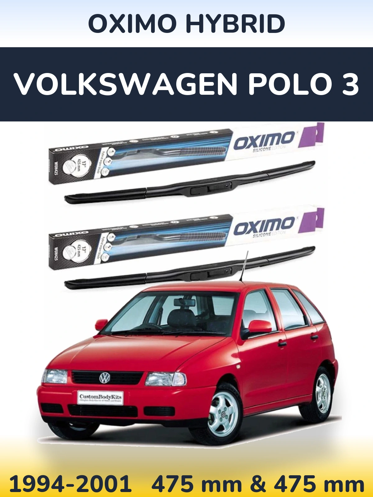 Torkarblad Oximo Hybrid för Volkswagen Polo 3