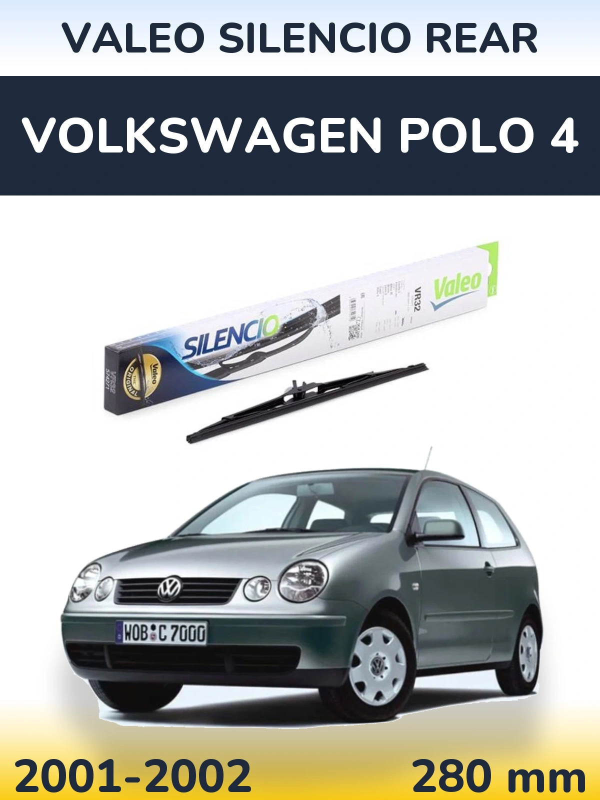 Задний дворник Valeo Silencio Rear 280 мм для Volkswagen Polo 4 2001-2002