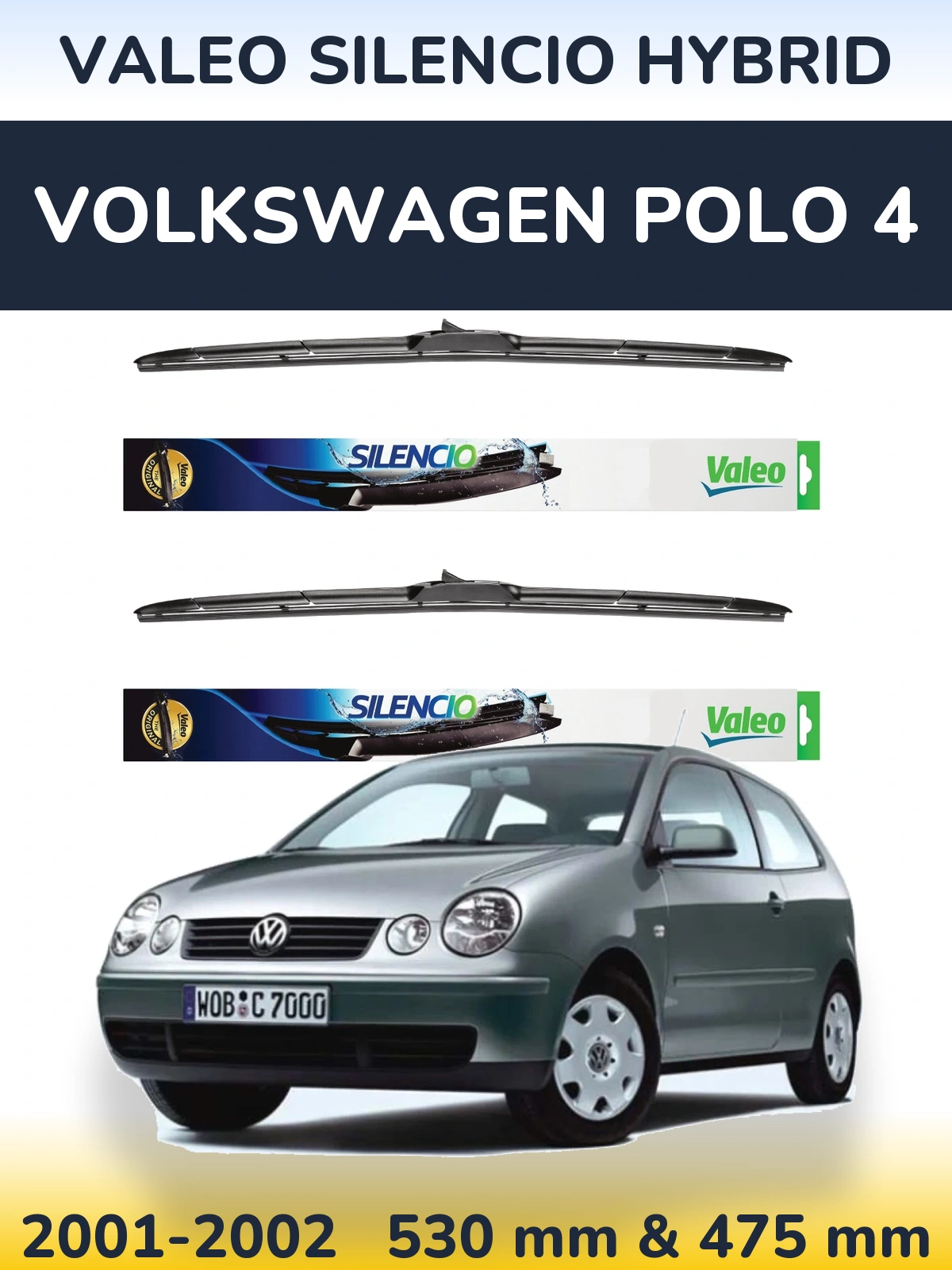 Torkarblad Valeo Silencio Hybrid för Volkswagen Polo 4