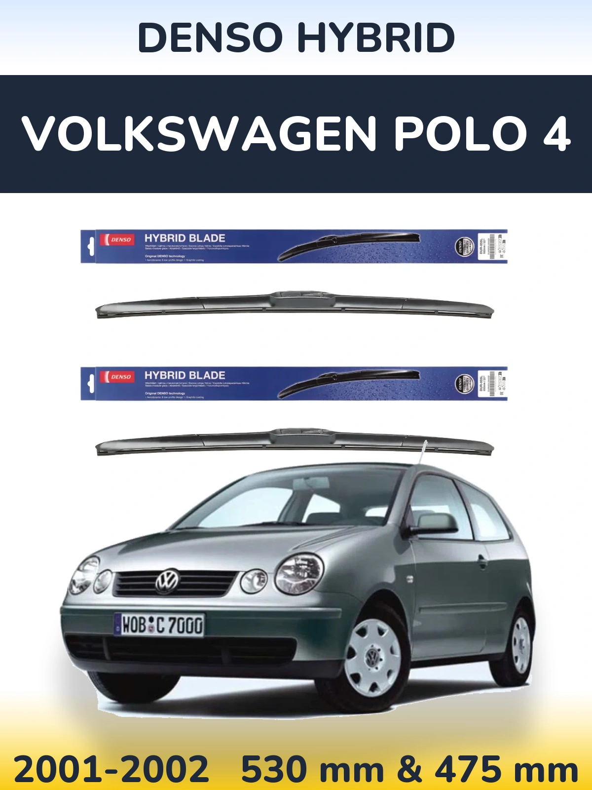 Torkarblad Denso Hybrid för Volkswagen Polo 4