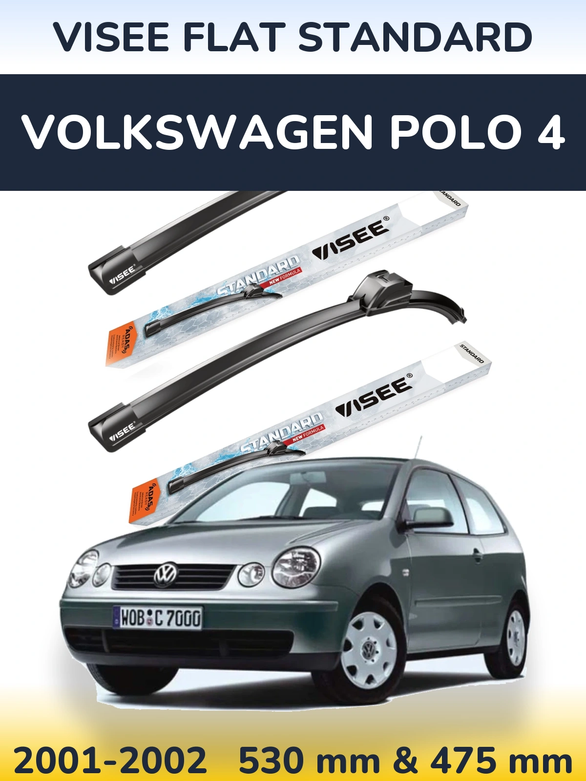 Torkarblad VISEE FLAT STANDARD för Volkswagen Polo 4