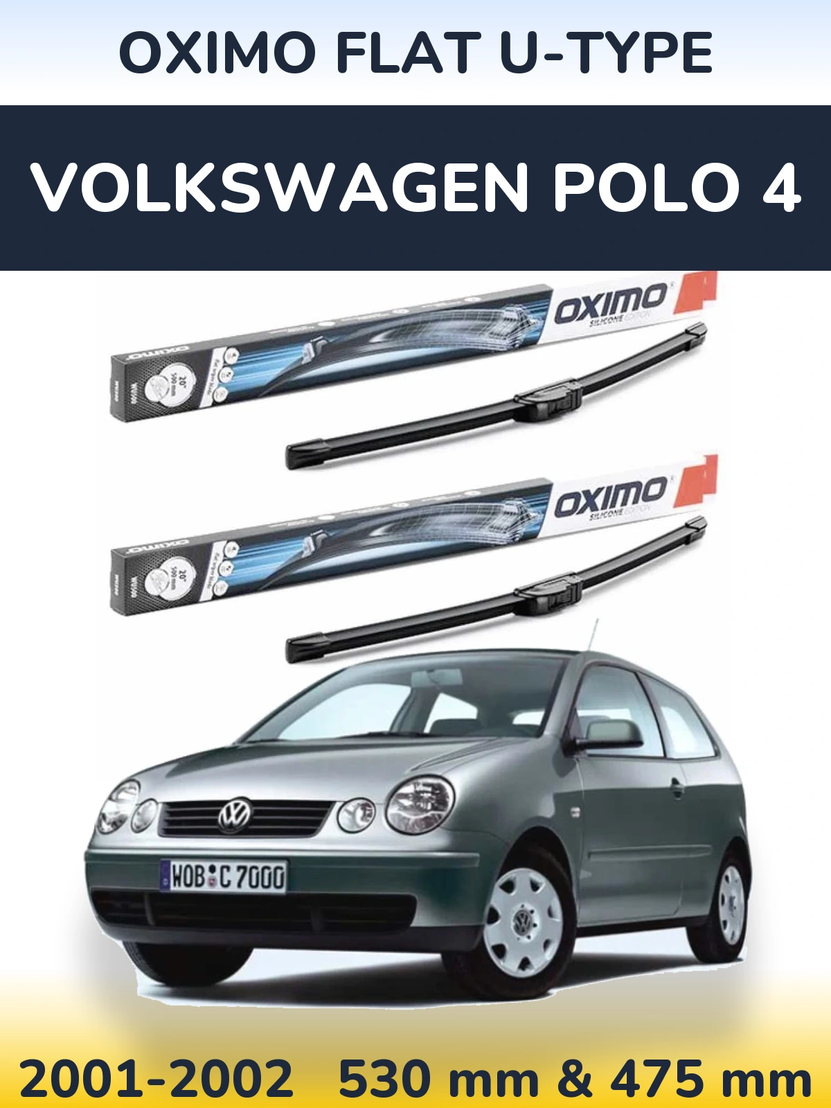 Torkarblad Oximo Flat U-type för Volkswagen Polo 4