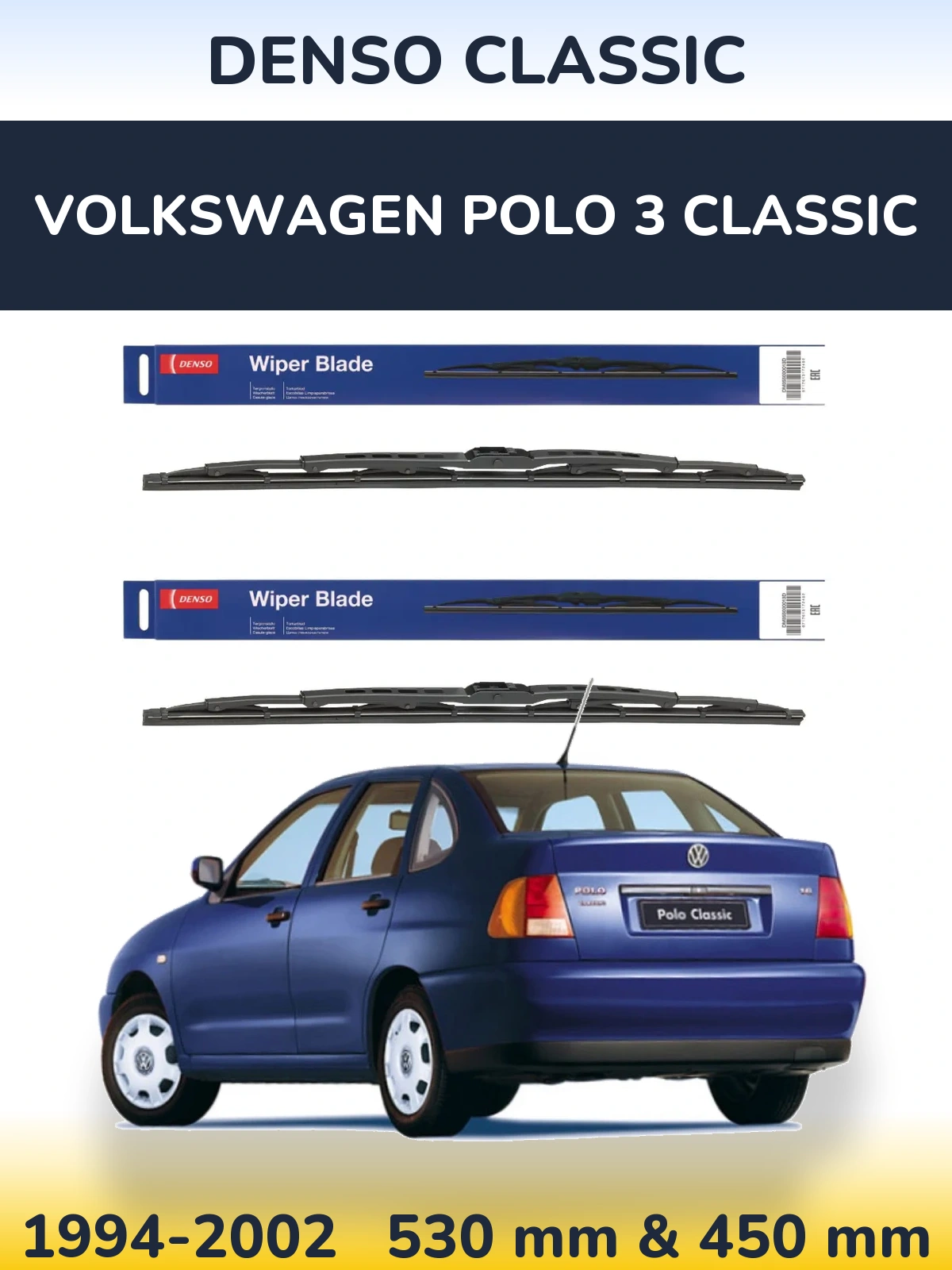 Torkarblad Denso Classic för Volkswagen Polo 3 Classic