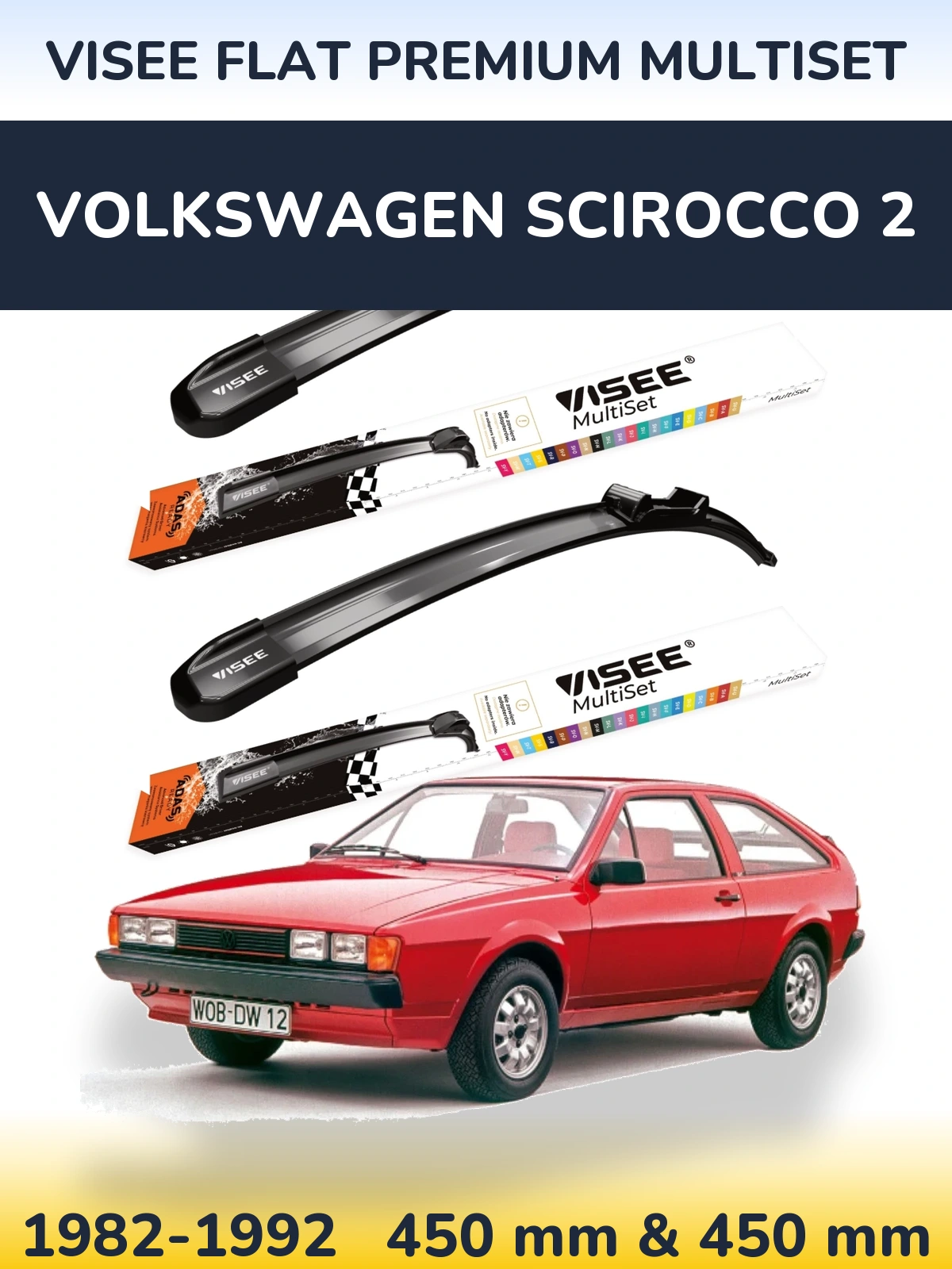 Torkarblad VISEE FLAT PREMIUM MultiSet för Volkswagen Scirocco 2