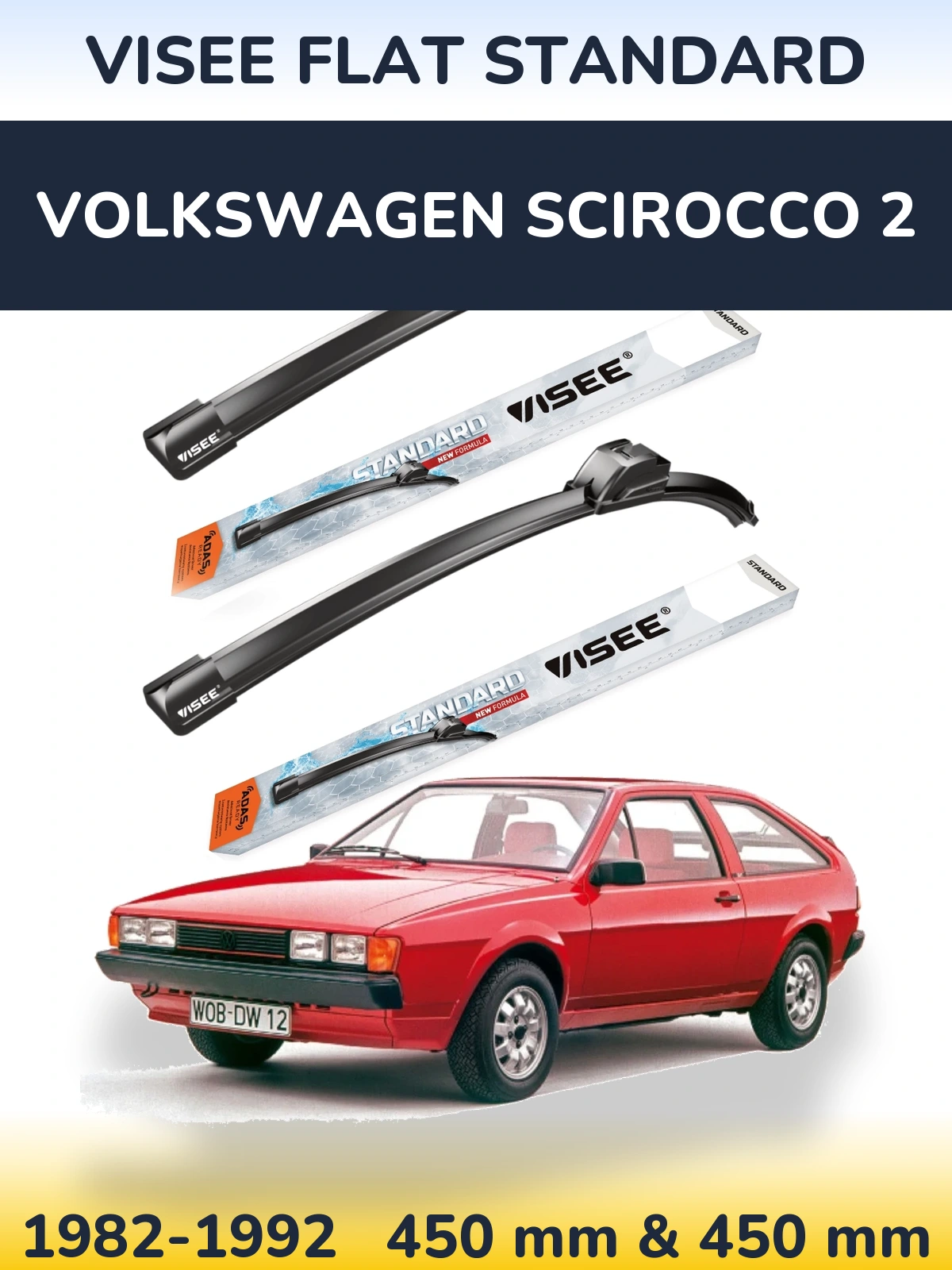 Torkarblad VISEE FLAT STANDARD för Volkswagen Scirocco 2