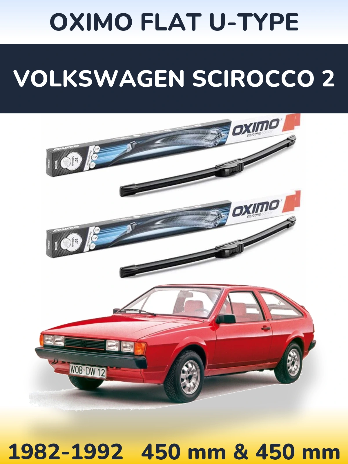 Torkarblad Oximo Flat U-type för Volkswagen Scirocco 2