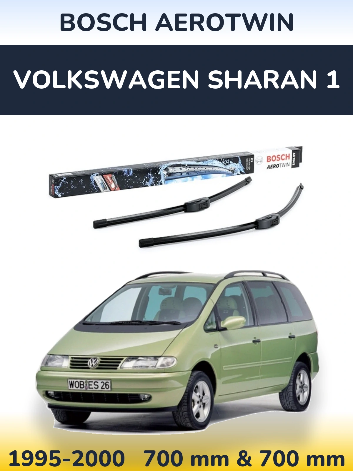 Torkarblad BOSCH AeroTwin för Volkswagen Sharan 1