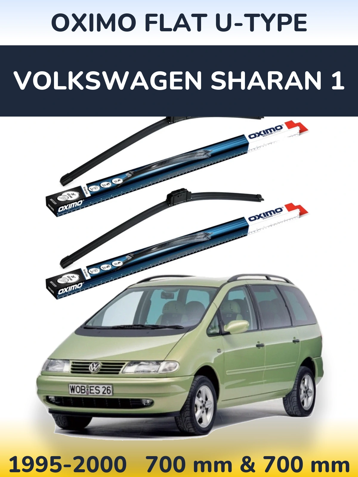 Torkarblad Oximo Flat U-type för Volkswagen Sharan 1