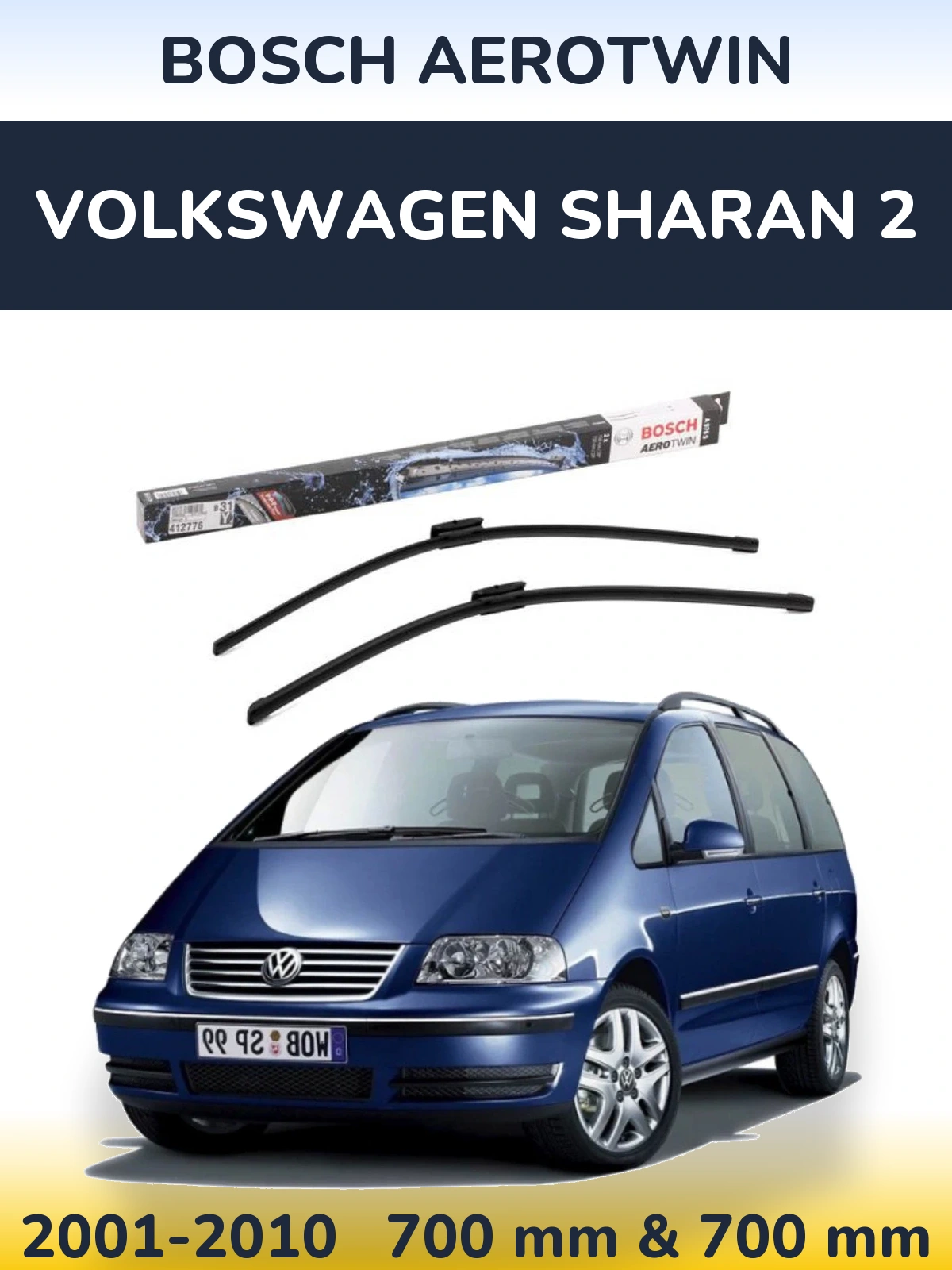 Torkarblad BOSCH AeroTwin för Volkswagen Sharan 2
