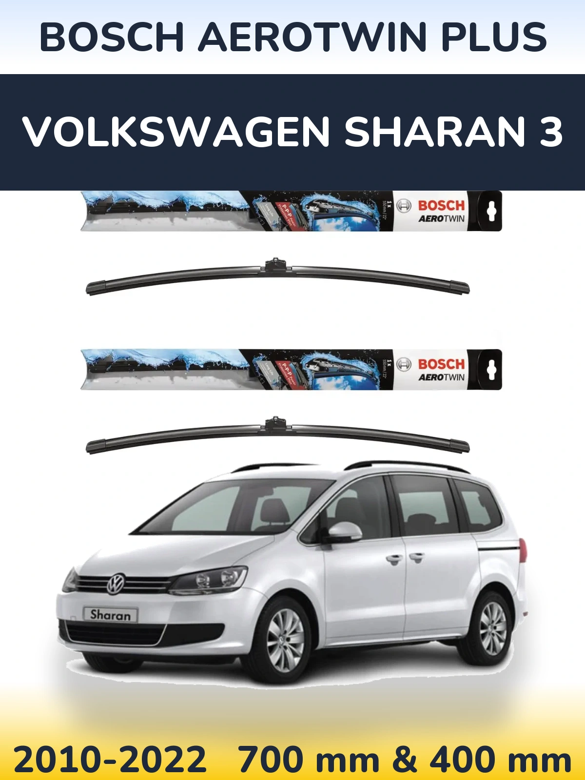 Torkarblad BOSCH AeroTwin Plus för Volkswagen Sharan 3