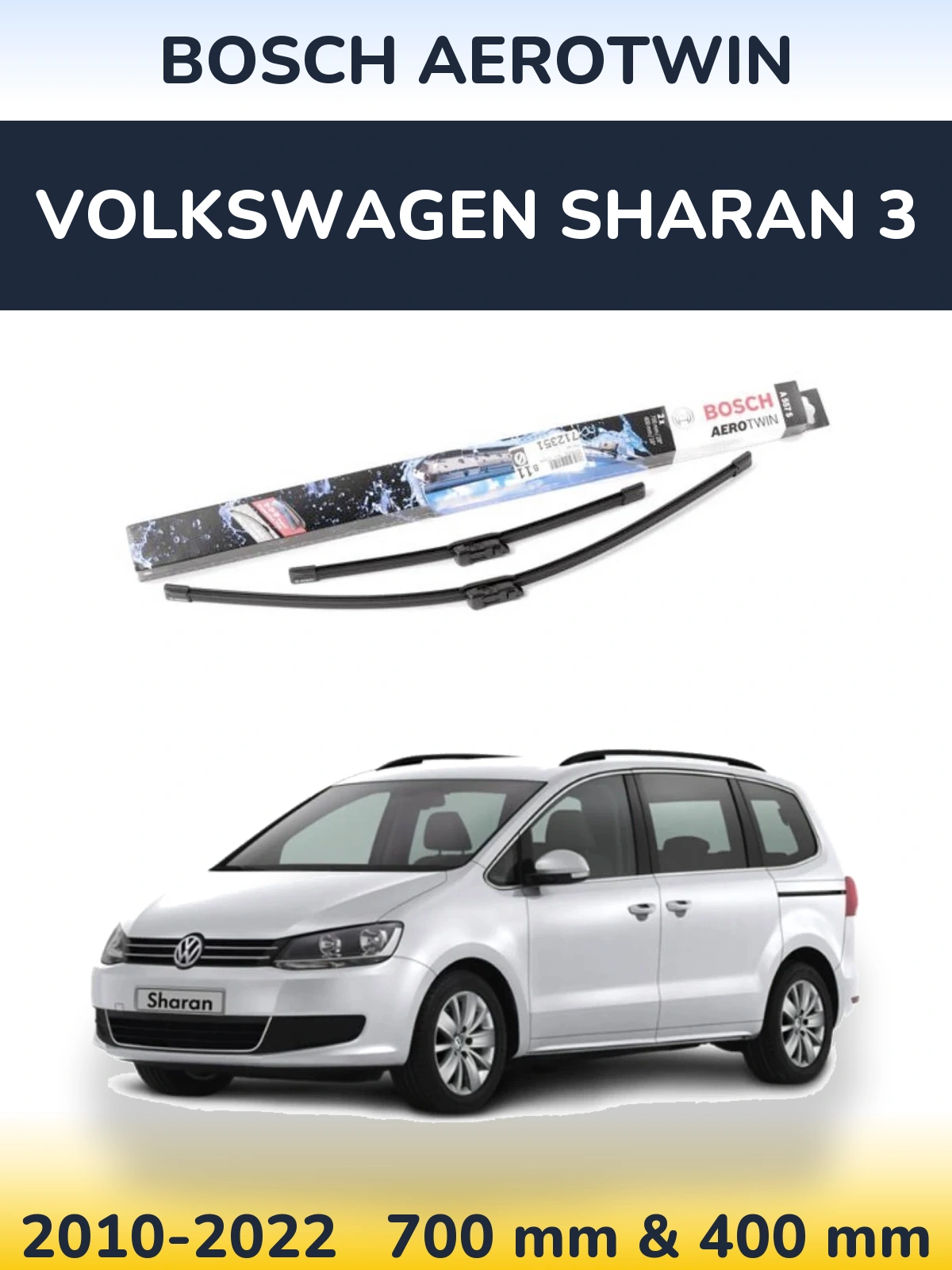 Torkarblad BOSCH AeroTwin för Volkswagen Sharan 3