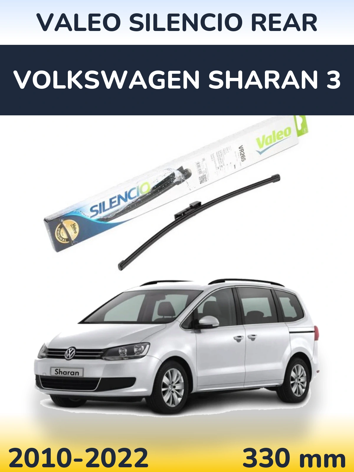 Torkarblad Valeo Silencio Rear för Volkswagen Sharan 3