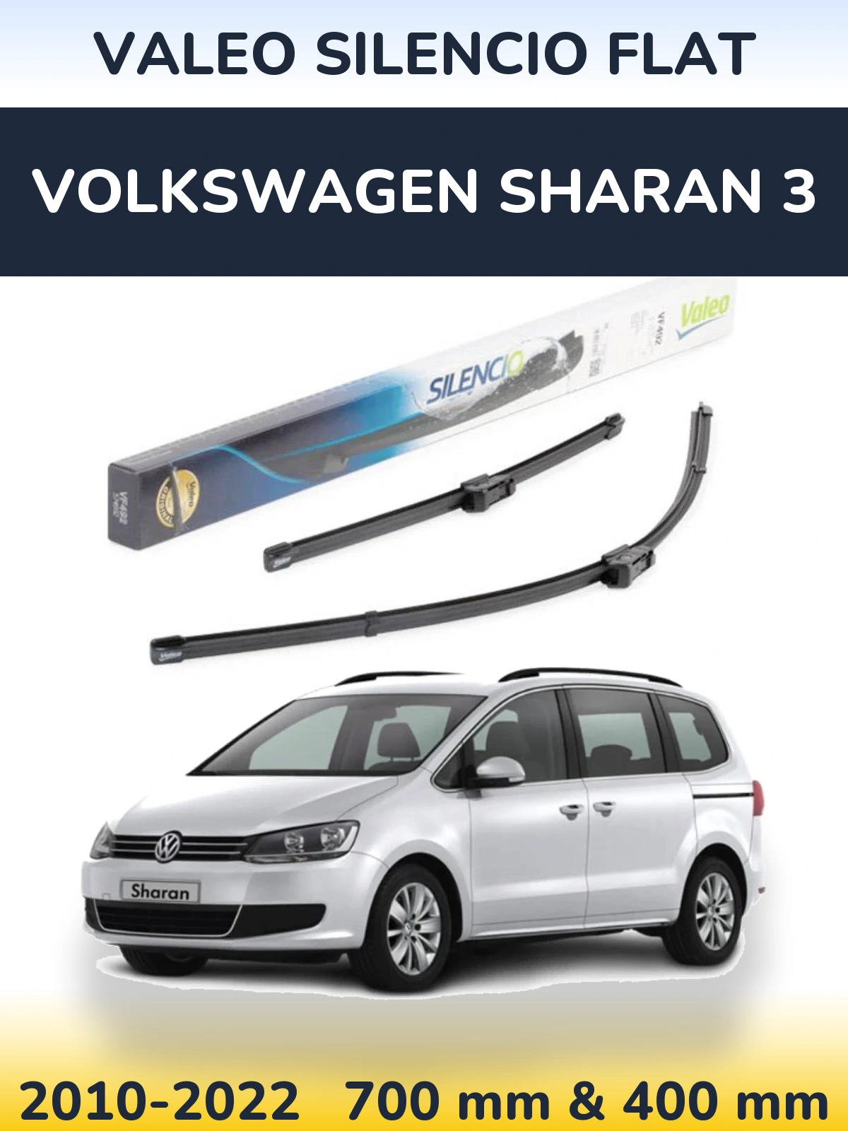 Torkarblad Valeo Silencio Flat för Volkswagen Sharan 3