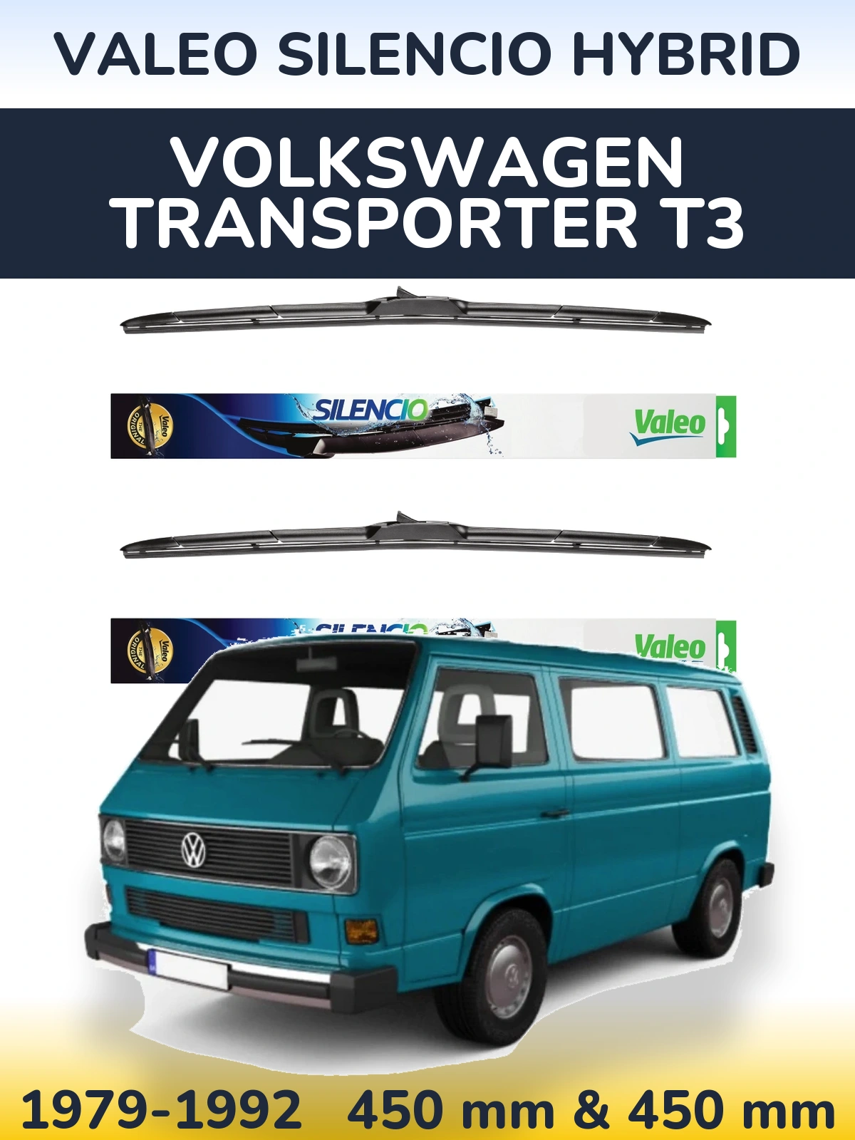 Torkarblad Valeo Silencio Hybrid för Volkswagen Transporter T3