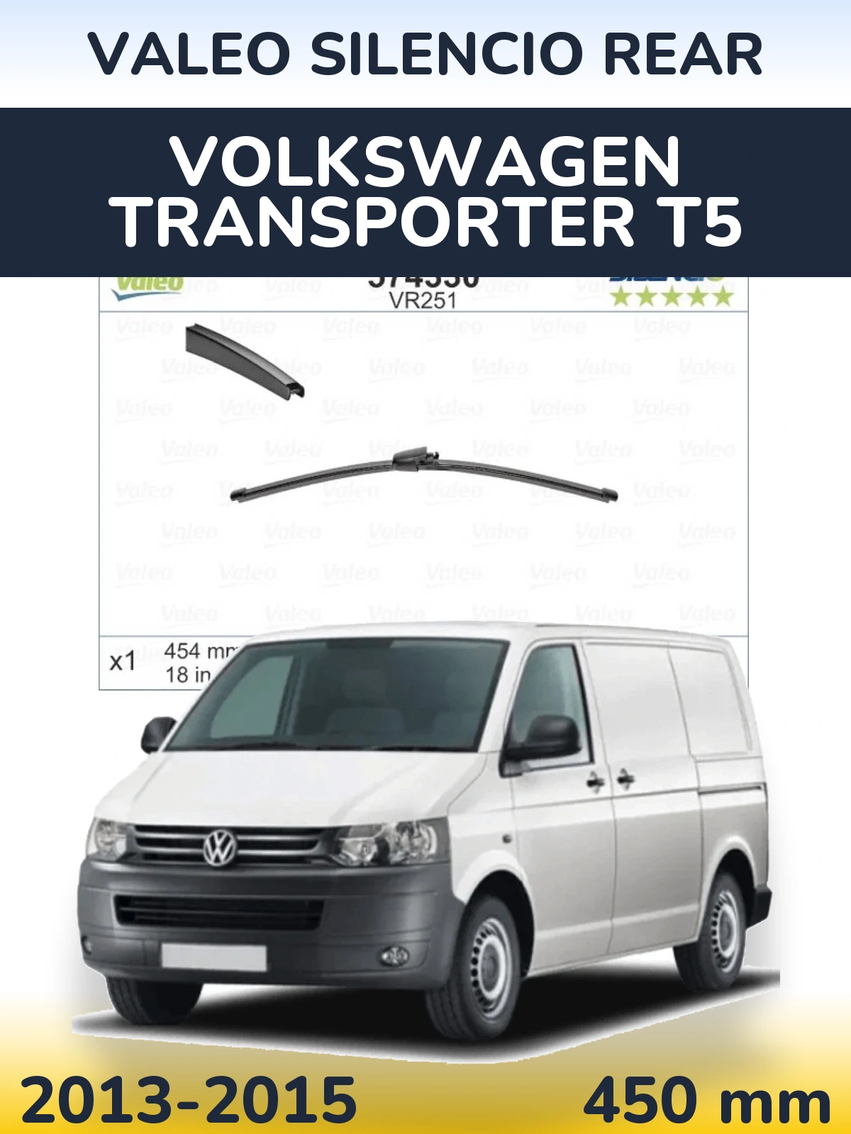 Torkarblad Valeo Silencio Rear för Volkswagen Transporter T5