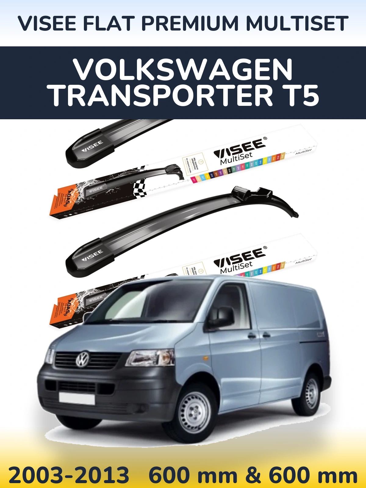 Torkarblad VISEE FLAT PREMIUM MultiSet för Volkswagen Transporter T5