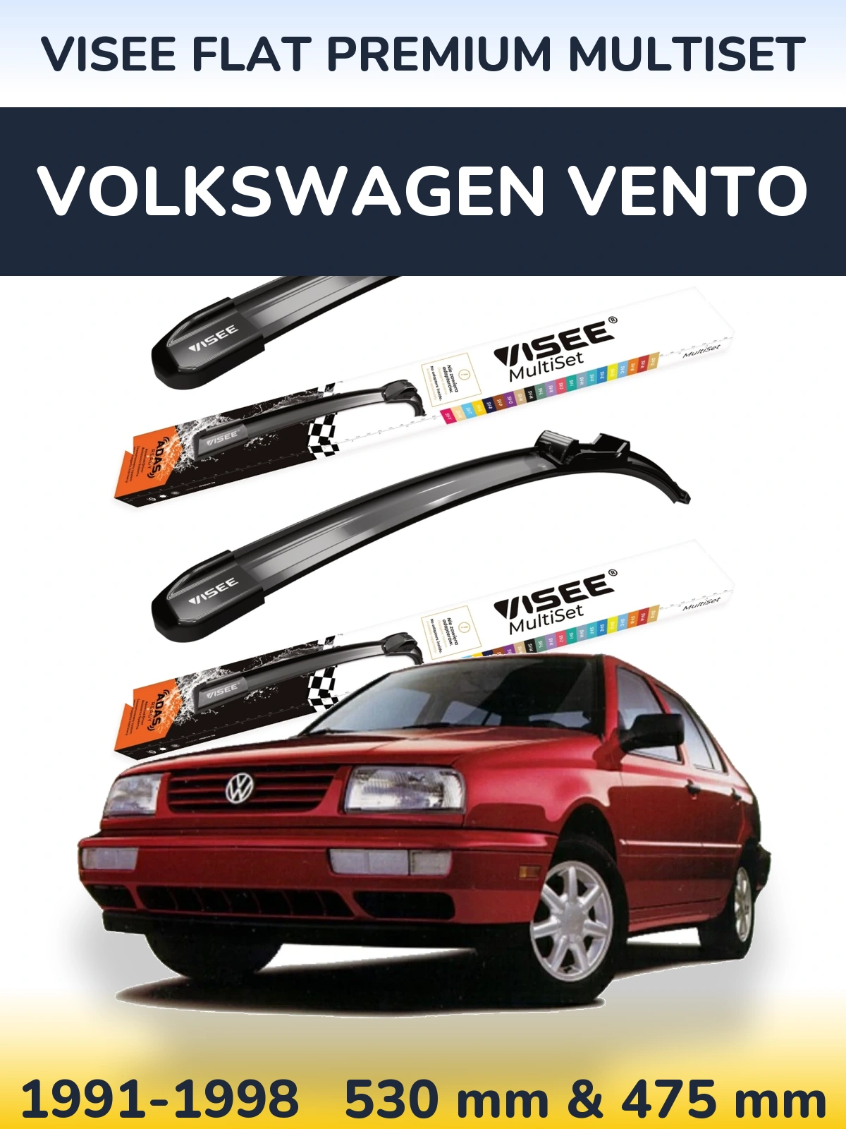 Torkarblad VISEE FLAT PREMIUM MultiSet för Volkswagen Vento