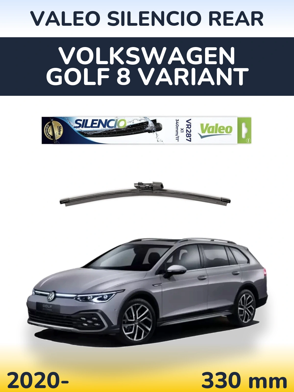 Torkarblad Valeo Silencio Rear för Volkswagen Golf 8 Variant