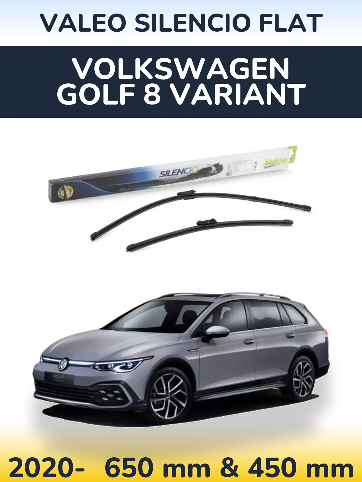 Torkarblad Valeo Silencio Flat för Volkswagen Golf 8 Variant