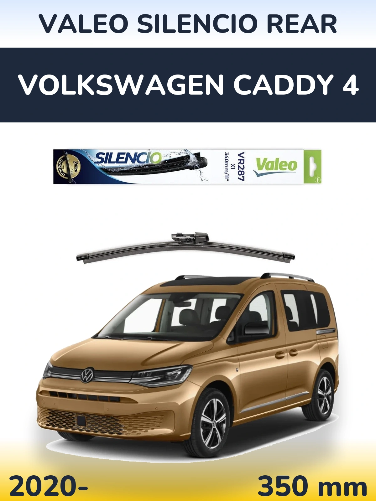 Torkarblad Valeo Silencio Rear för Volkswagen Caddy 4