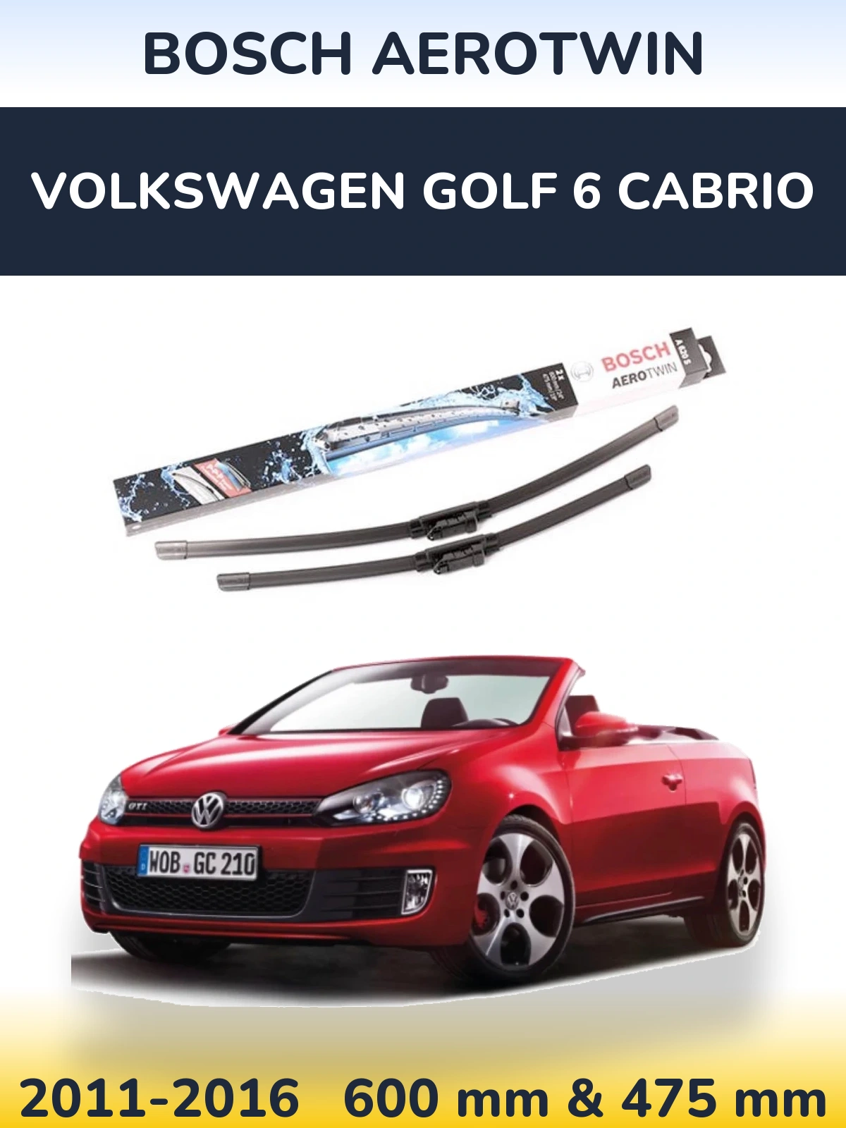 Torkarblad BOSCH AeroTwin för Volkswagen Golf 6 Cabrio