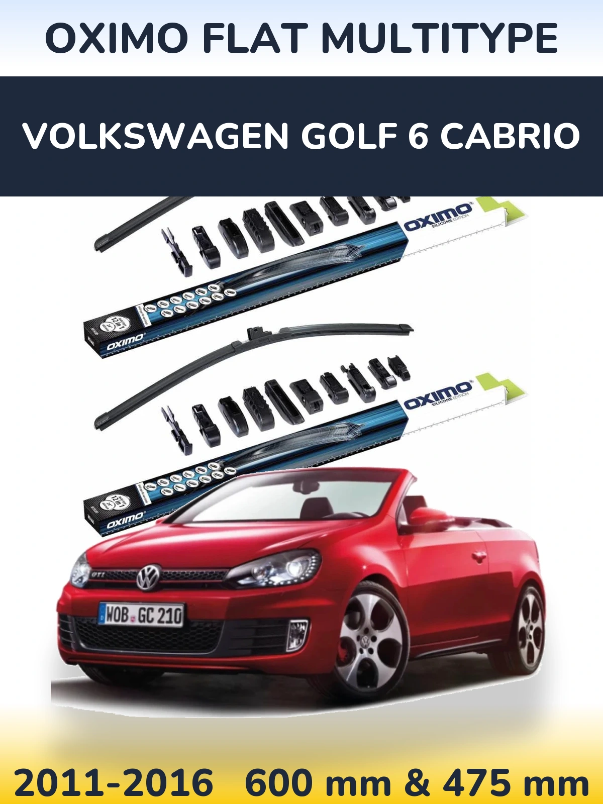 Torkarblad Oximo Flat MultiType för Volkswagen Golf 6 Cabrio